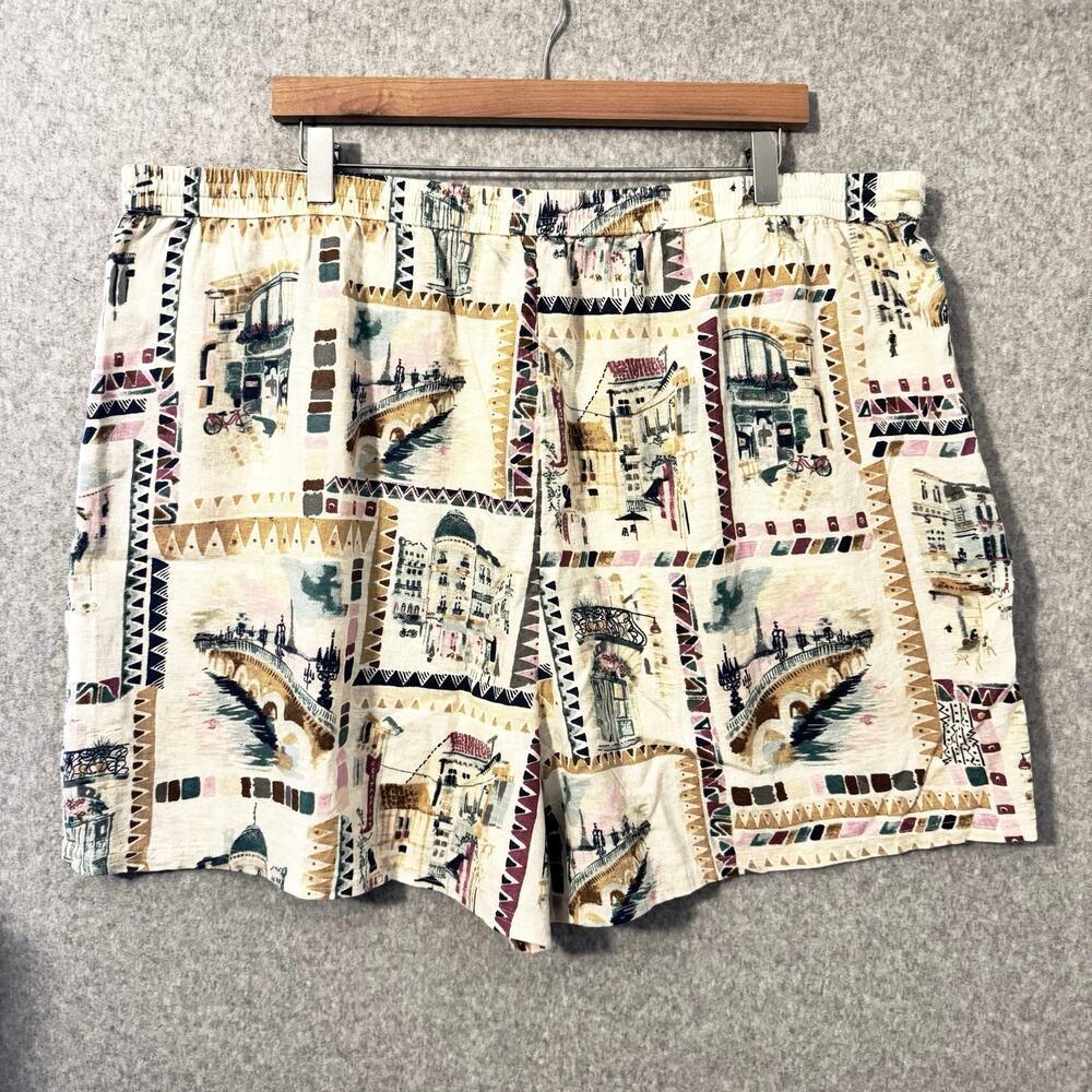 Lucky Brand Linen Blend Shorts Women's XXL Pockets Casual Travel Drawstring - Picture 3 of 13